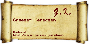 Graeser Kerecsen névjegykártya